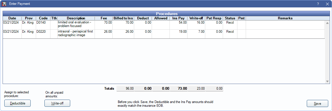 Open Dental Software - Insurance Refunds