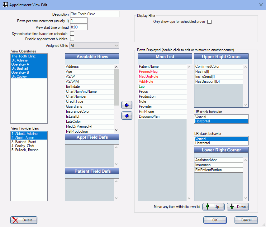 Open Dental Software - Appointment View Edit