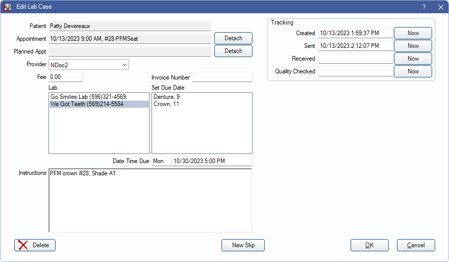 Open Dental Software Lab Case