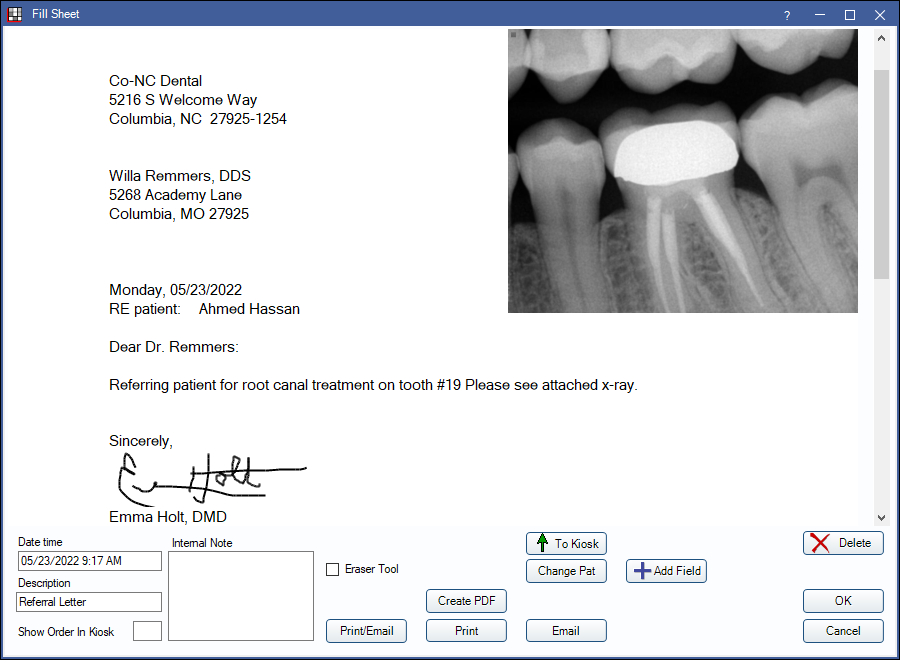 teeth letter chart