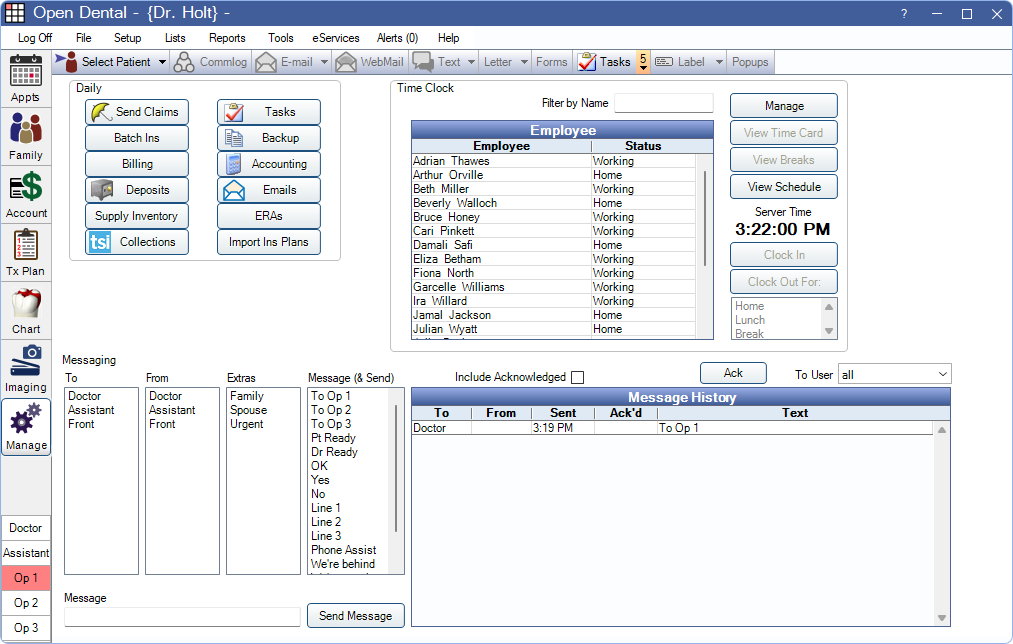 Open Dental Software Manage Module