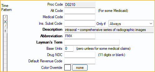 Open Dental Software - Procedure Code