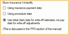 Open Dental Software - Show Insurance Writeoffs