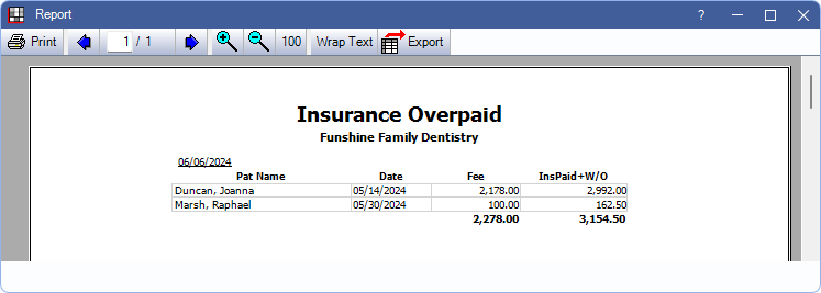 Open Dental Software - Insurance Refunds