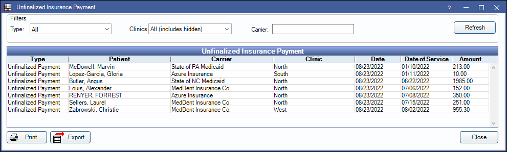 Open Dental Software - Insurance Refunds