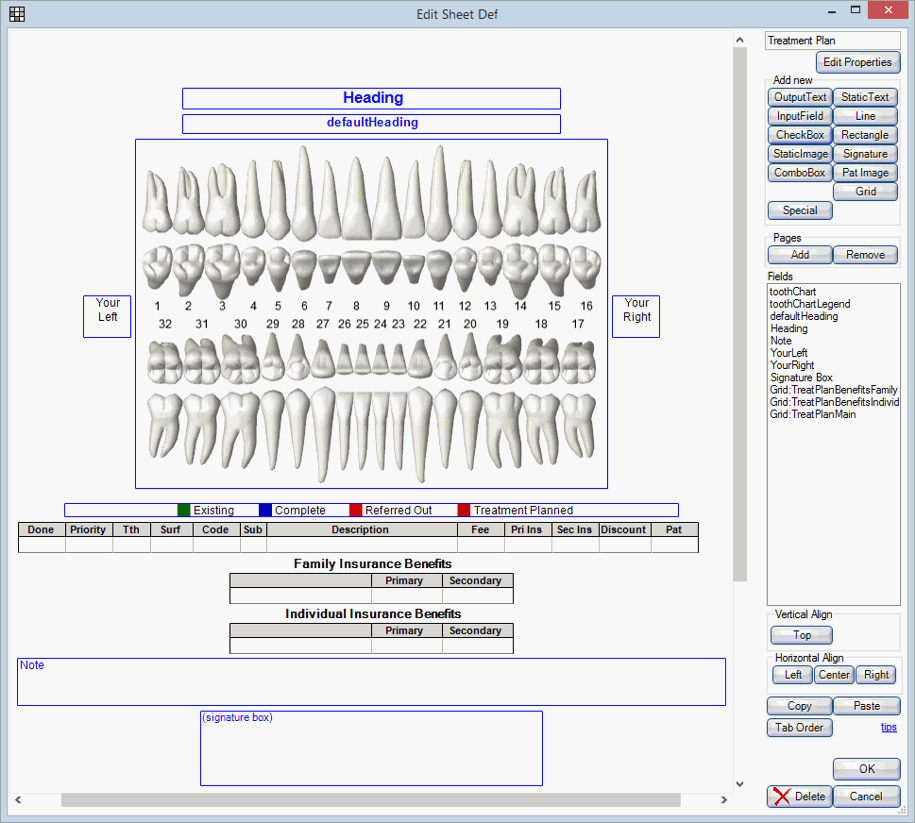 Dental Treatment Plan Worksheet Chart Sheet Gallery 7325