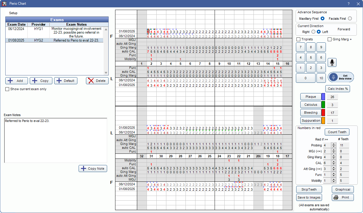 Open Dental Software Perio Chart